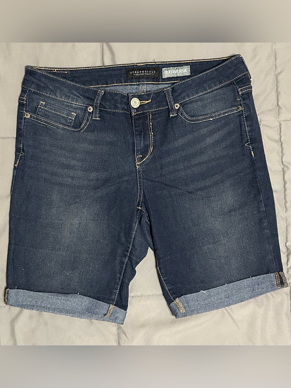 Aeropostale Dark Blue Denim Bermuda Shorts Sz 8